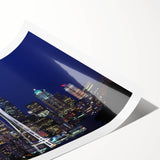 Extra large wall art featuring line art flowers in soft pastel shades on a rolled print.