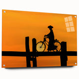 Acrylic print of a West Virginia landscape in muted green and blue tones, suitable for dining room decor.