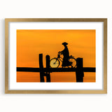 Extra large abstract art print depicting a textured West Virginia landscape in muted earth tones, framed in gold.