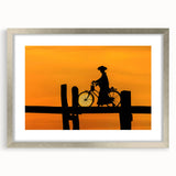 Textured art print of abstract West Virginia scenery in muted earth tones, framed in silver, ideal for bedroom decor.