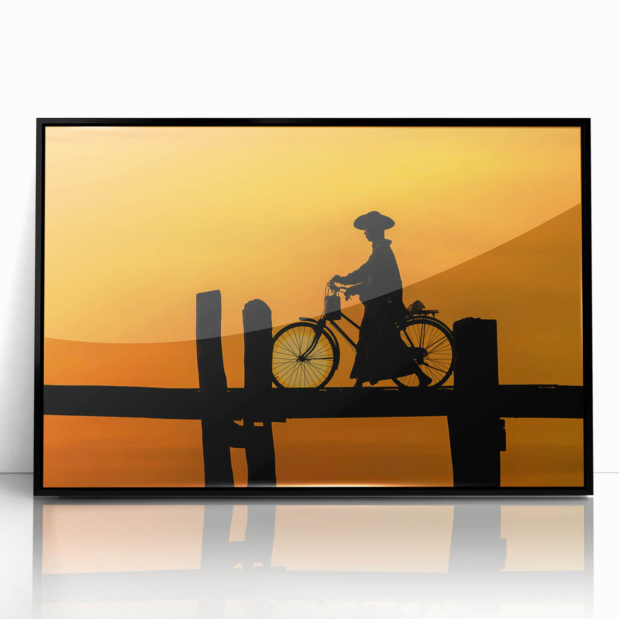 Large abstract wall art depicting West Virginia scenery in muted earth tones, framed in black acrylic.