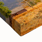 Black and white landscape art painting of the Grand Tetons on stretched canvas, suitable for bedroom wall art.