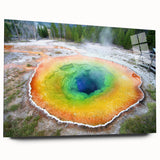Acrylic print of Yellowstone scenery in muted earth tones, ideal for bedroom or dining room art.