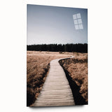 Large abstract wall art featuring fall-inspired hues on acrylic glass, ideal for bedroom or dining room decor.