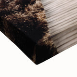 Large art depicting a black and white landscape painting on stretched canvas, ideal for bedroom decor.