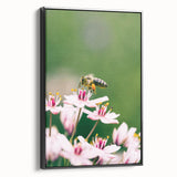 Black and white framed canvas depicting a vintage landscape scene, ideal for bedroom wall art.