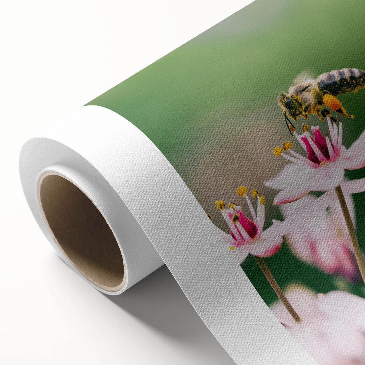 Art Deco poster of spring season with pastel shades on rolled canvas, ideal for nursery wall art.