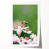 Spring floral art on rolled canvas, featuring soft pastel shades, perfect for dining room wall decor.