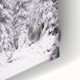 Large abstract wall art in cool blue and white tones, acrylic glass print, ideal for dining room ambiance.