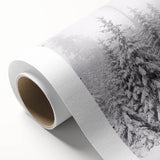 Art deco poster of a winter scene with soft blue and white tones on rolled canvas, ideal for nursery wall art.