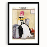 Vintage Vogue Cover Art - Elegant Retro Fashion Illustration Print