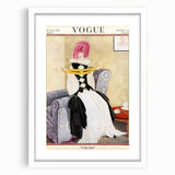 Vintage Vogue Cover Art - Elegant Retro Fashion Illustration Print