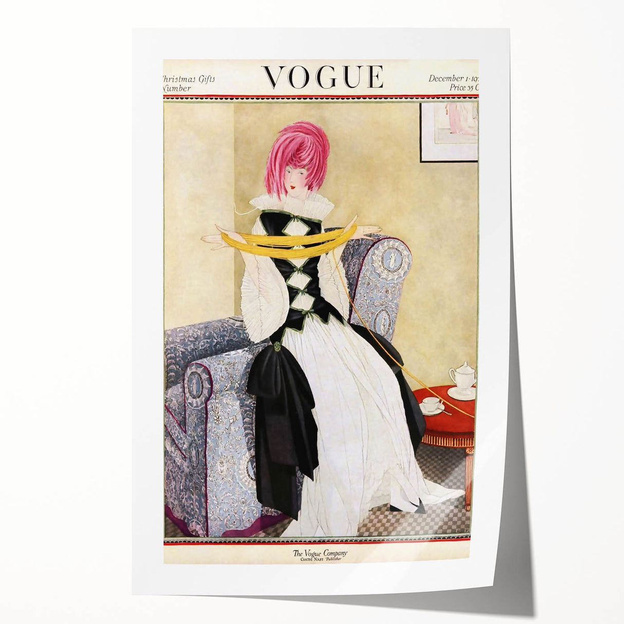 Vintage Vogue Cover Art - Elegant Retro Fashion Illustration Print
