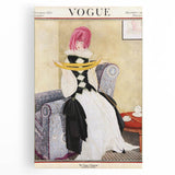 Vintage Vogue Cover Art - Elegant Retro Fashion Illustration Print