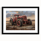 Abstract art print featuring vibrant, textured vehicles in multiple colors on a large canvas, ideal for living room decor.