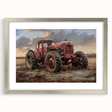 Textured art featuring abstract vehicles in muted gray and silver tones, framed with a mat, ideal for modern bedroom decor.