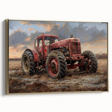 Framed canvas featuring a vintage poster of classic cars in black and gold, ideal for bedroom wall art.