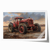 Extra large rolled print featuring a vintage vehicle and transportation theme in muted colors.