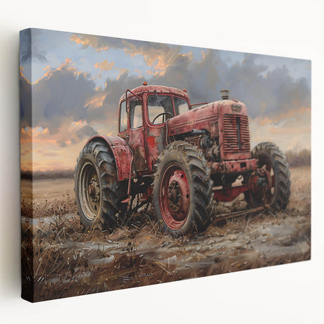 Large art print on canvas depicting colorful vintage cars, ideal for kitchen wall art.