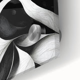 Abstract Black & White Swirl Bedroom Wall Art – Canvas & Prints