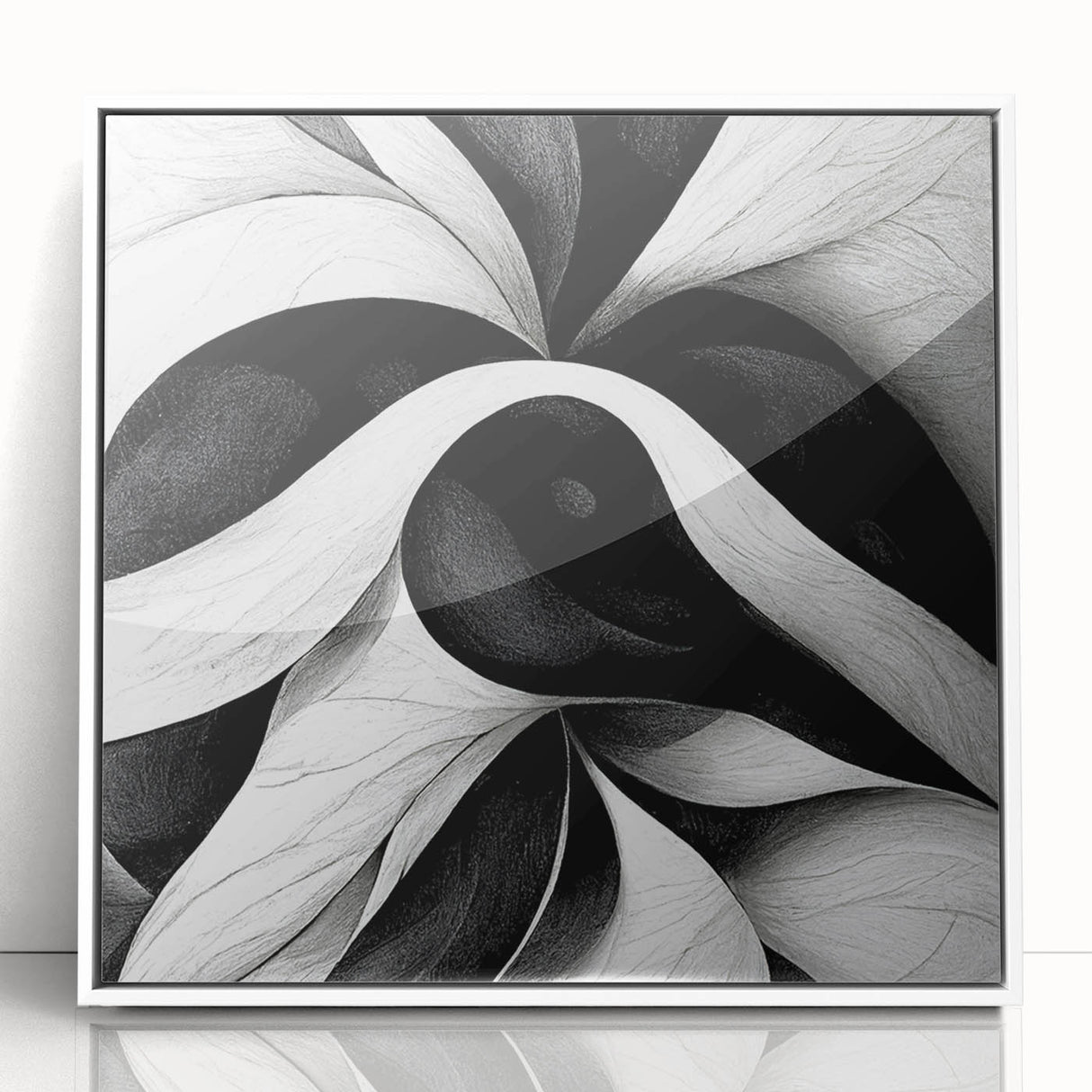 Abstract Black & White Swirl Bedroom Wall Art – Canvas & Prints