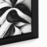 Abstract Black & White Swirl Bedroom Wall Art – Canvas & Prints