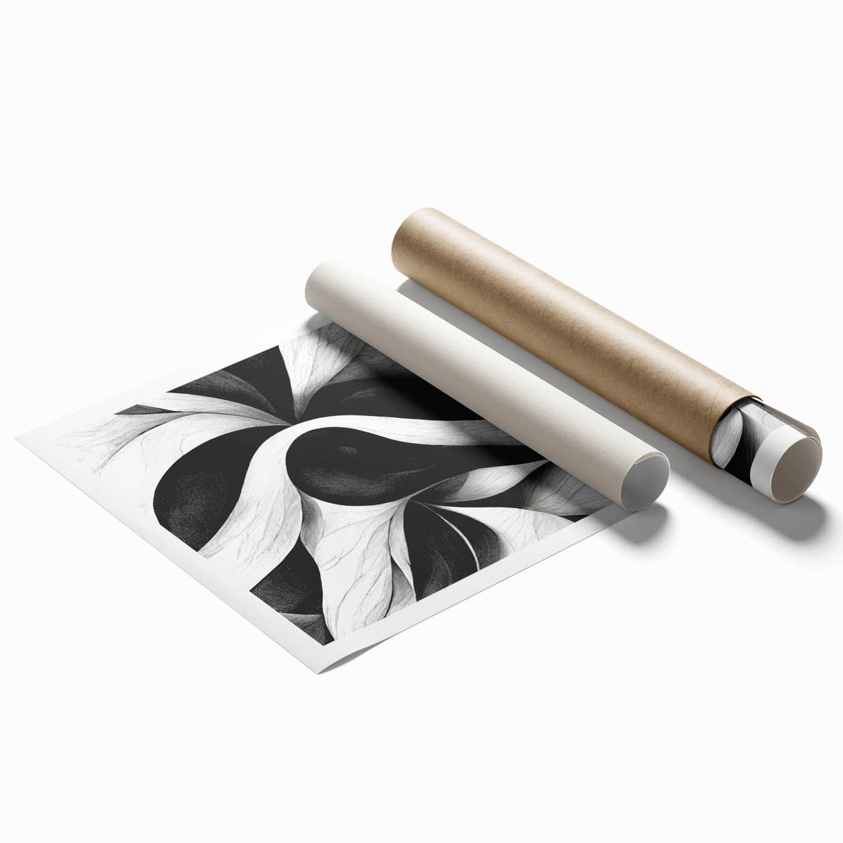 Abstract Black & White Swirl Bedroom Wall Art – Canvas & Prints
