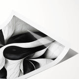 Abstract Black & White Swirl Bedroom Wall Art – Canvas & Prints