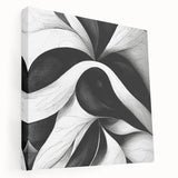 Abstract Black & White Swirl Bedroom Wall Art – Canvas & Prints