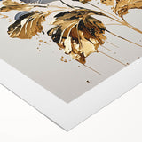 Luxury Blue & Gold Floral Wall Art – Modern Living Room Canvas