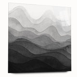 Black and White Office Wall Art – Abstract Gradient Landscape