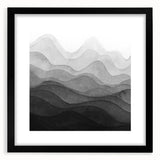 Black and White Office Wall Art – Abstract Gradient Landscape