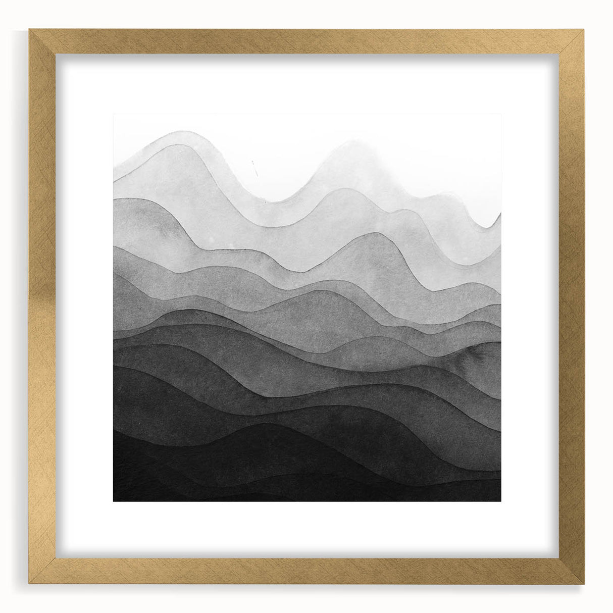 Black and White Office Wall Art – Abstract Gradient Landscape