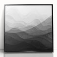 Black and White Office Wall Art – Abstract Gradient Landscape