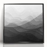 Black and White Office Wall Art – Abstract Gradient Landscape