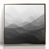 Black and White Office Wall Art – Abstract Gradient Landscape