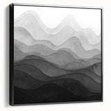 Black and White Office Wall Art – Abstract Gradient Landscape