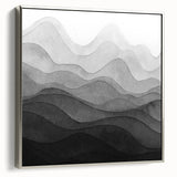 Black and White Office Wall Art – Abstract Gradient Landscape