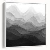 Black and White Office Wall Art – Abstract Gradient Landscape