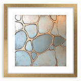 Abstract geometric frame in gold with a mat design, showcasing a front view that highlights its modern aesthetic. Ideal for contemporary decor and art displays.