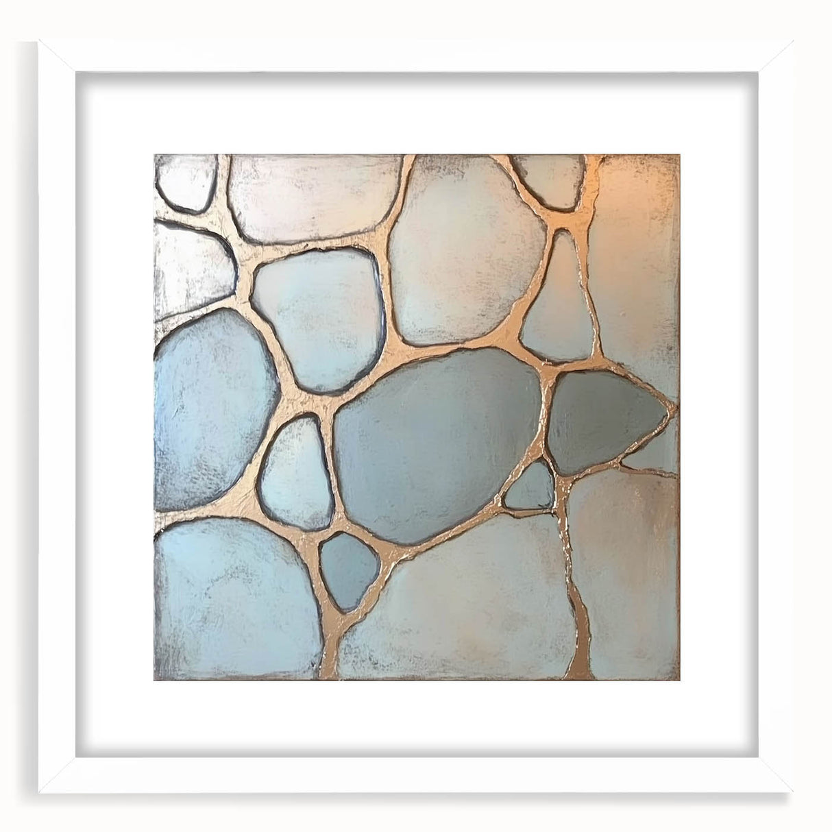 Abstract geometric frame with a white mat, showcasing a modern design. Ideal for enhancing contemporary interiors, this frame adds elegance to any wall decor.