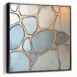 Abstract geometric framed canvas artwork showcasing a modern black design, highlighting sharp angles and a sleek side view, perfect for contemporary decor.