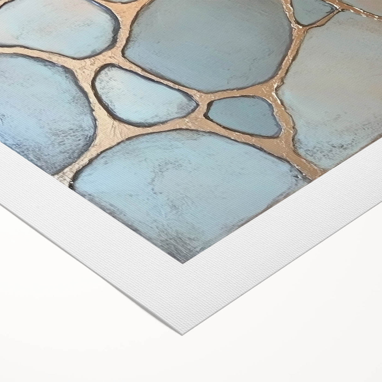 Abstract geometric rolled canvas art in vibrant colors, showcasing angular shapes and modern design elements, packaged securely in a protective cardboard tube for safe delivery.