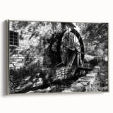 Landscape art painting of a vintage cityscape in muted colors on a framed canvas, ideal for office decor.