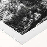 Art deco poster featuring geometric architecture in monochrome tones on rolled canvas, suitable for dining room wall art.