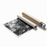 Extra large rolled print of a monochrome floral design, ideal for classy bathroom or large living room wall art.