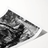 Extra large rolled print featuring minimalist line art of flowers in black on white, ideal for large living room wall art.