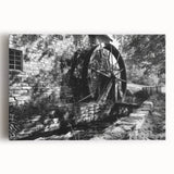 Black and white architectural sketch on stretched canvas, large format, ideal for kitchen wall art.