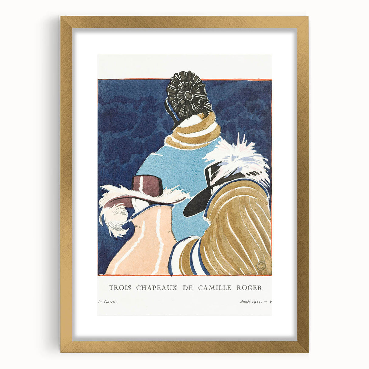Elegant Art Deco Wall Art – Fashionable Hat Designs from 1921