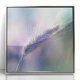 Framed acrylic artwork featuring a floral and botanical design with a silver frame, showcasing vibrant colors and intricate details, ideal for modern home decor.